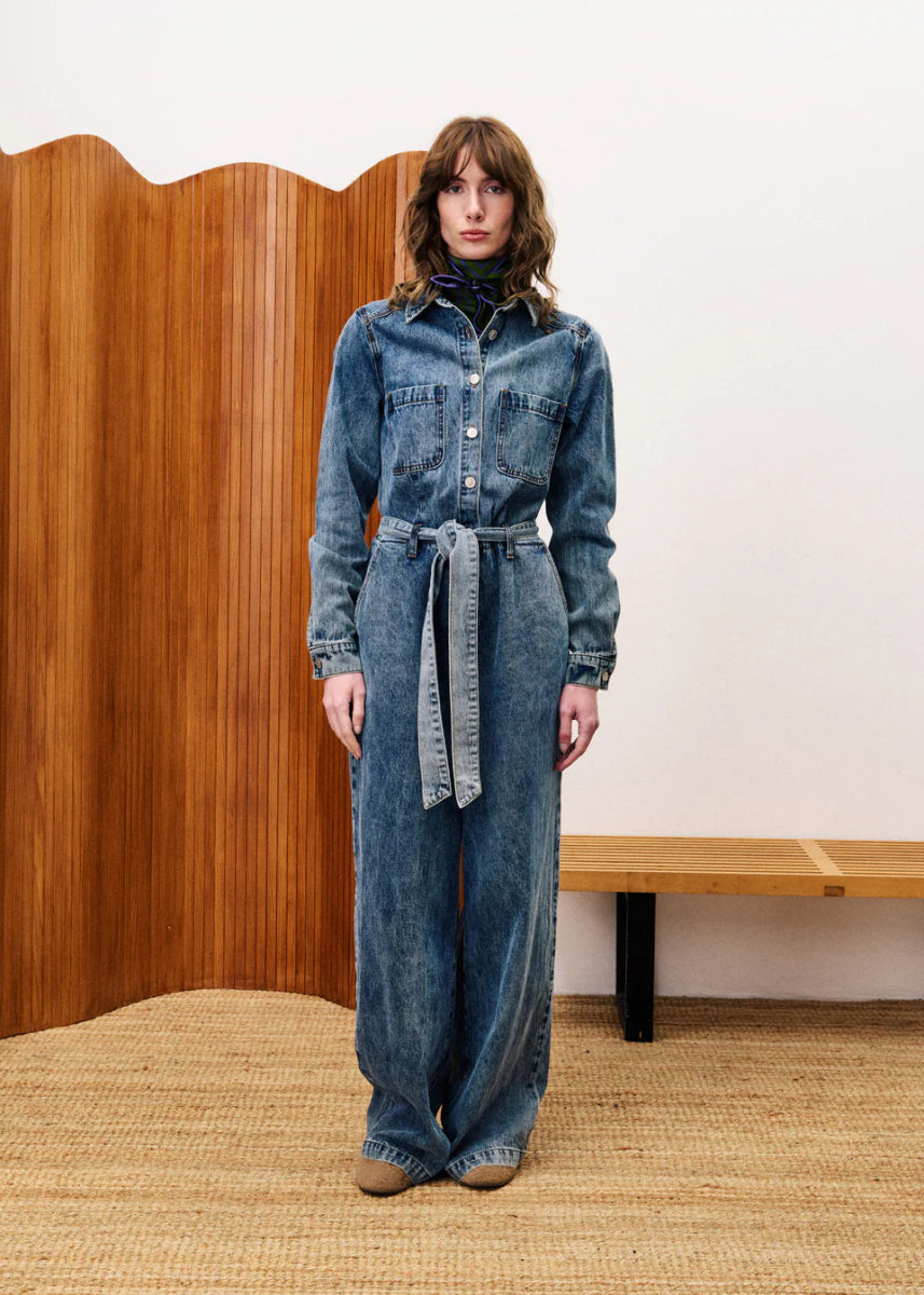 BLEU JEAN Jumpsuits - Verbena Denim Blue Jumpsuit van FRNCH