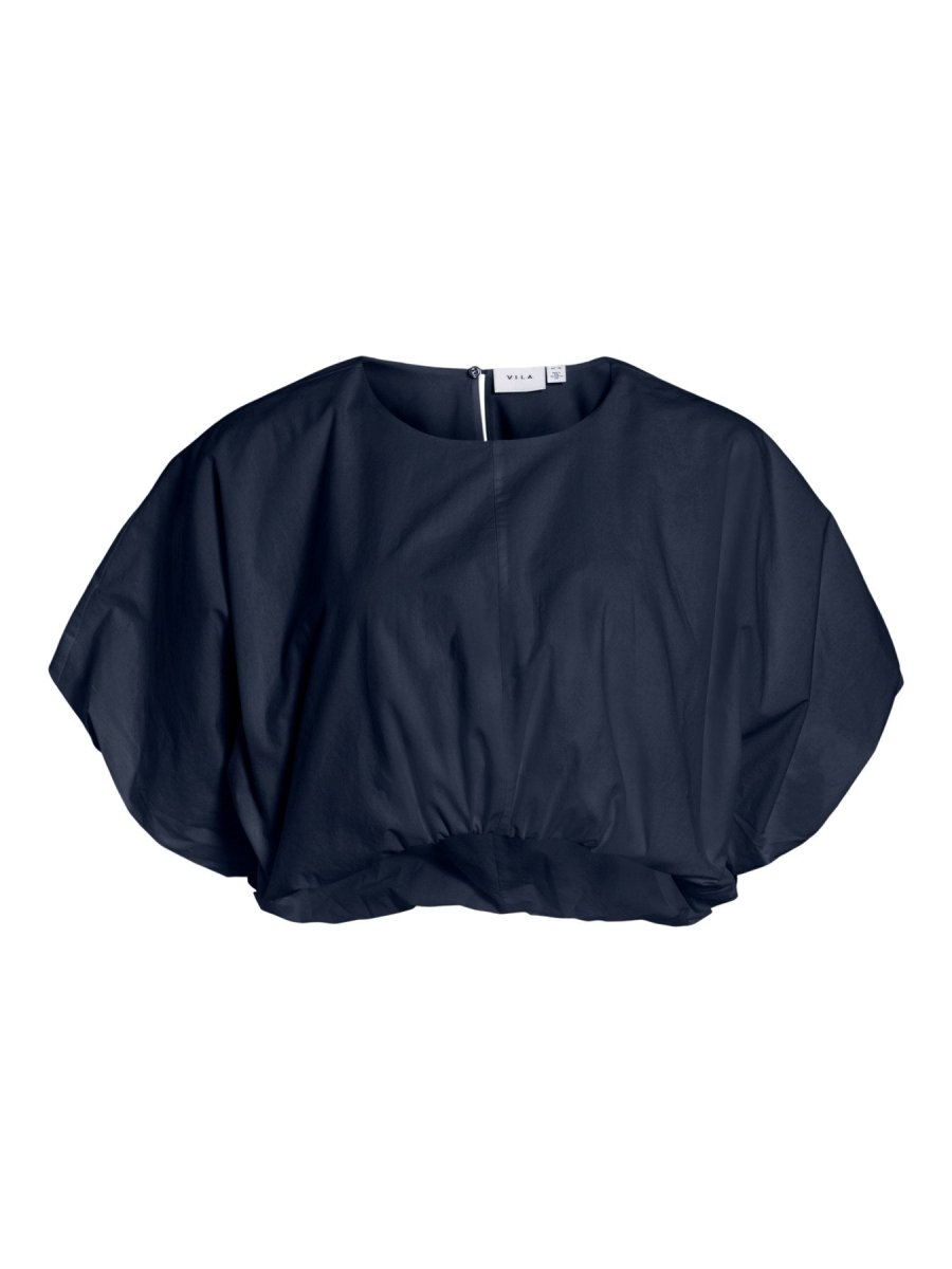 Vibaluni O-Neck S/S Volume Top van Vila – Tops voor dames | Meisjes Brugge