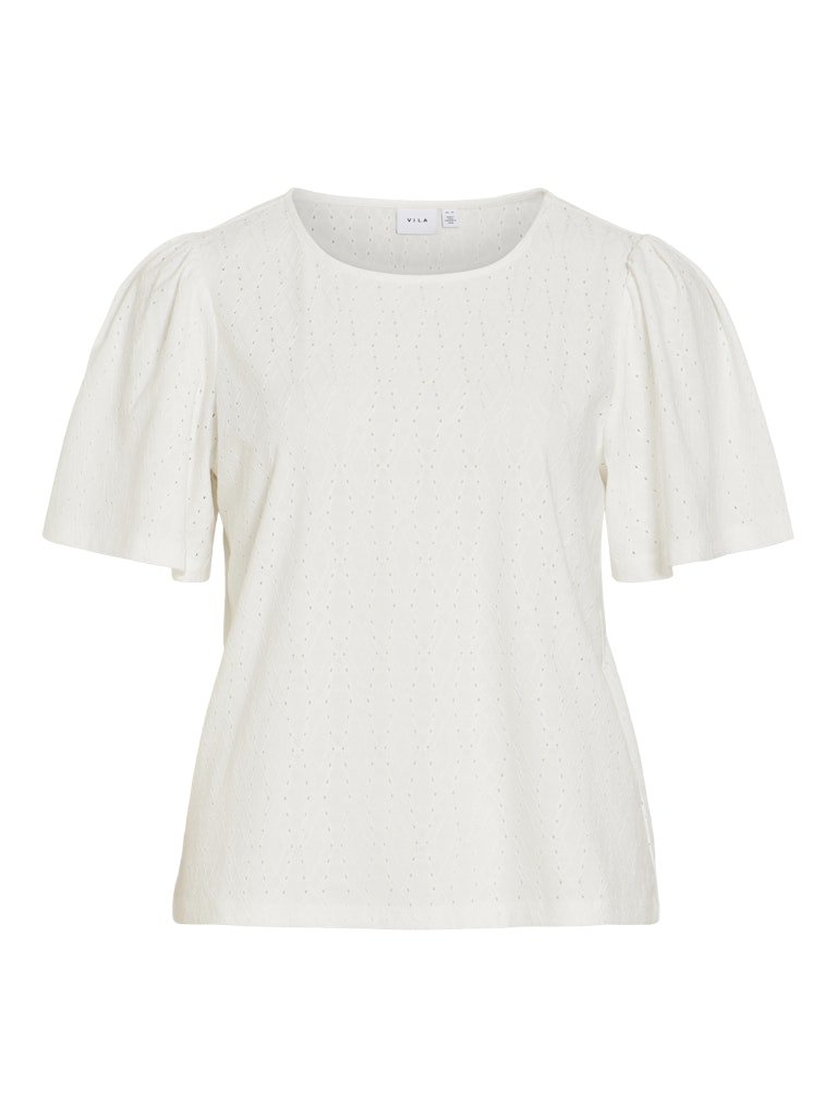 Vibelli O-Neck S/S Top - Noos van Vila – Tops voor dames | Meisjes Brugge