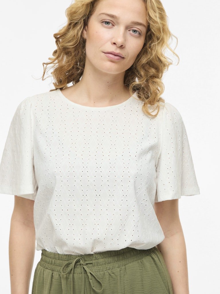 Snow white Tops - Vibelli O-Neck S/S Top - Noos van Vila