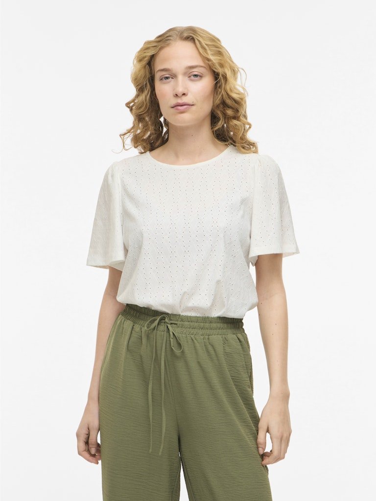 Vibelli O-Neck S/S Top - Noos van Vila – Tops voor dames | Meisjes Brugge