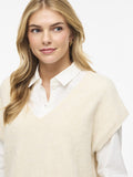 Super light natural melan ONE SIZE Pulls - Vibenna Loose S/S Knit Top - Noos van Vila