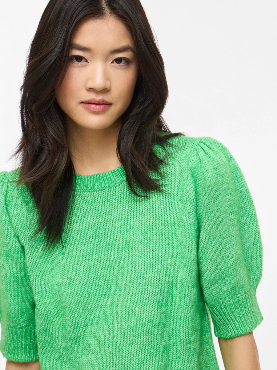 Kelly green Pulls - Vibibbi Short 2/4 Sleeve Knit Top van Vila