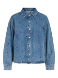 Shirts - Vicreek L/S Denim Heart Emb Shirt van Vila