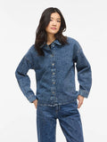Medium blue denim Shirts - Vicreek L/S Denim Heart Emb Shirt van Vila