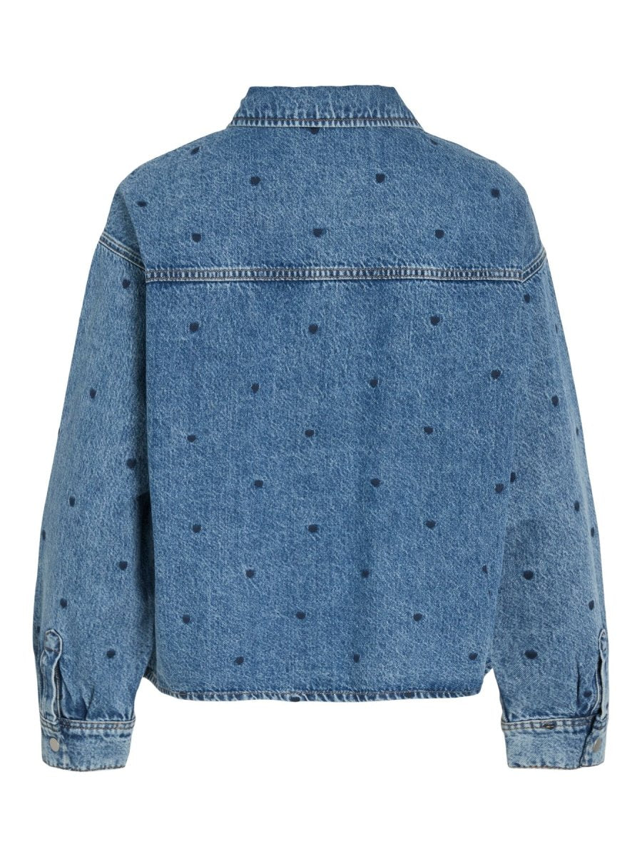 Shirts - Vicreek L/S Denim Heart Emb Shirt van Vila