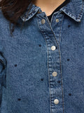 Shirts - Vicreek L/S Denim Heart Emb Shirt van Vila