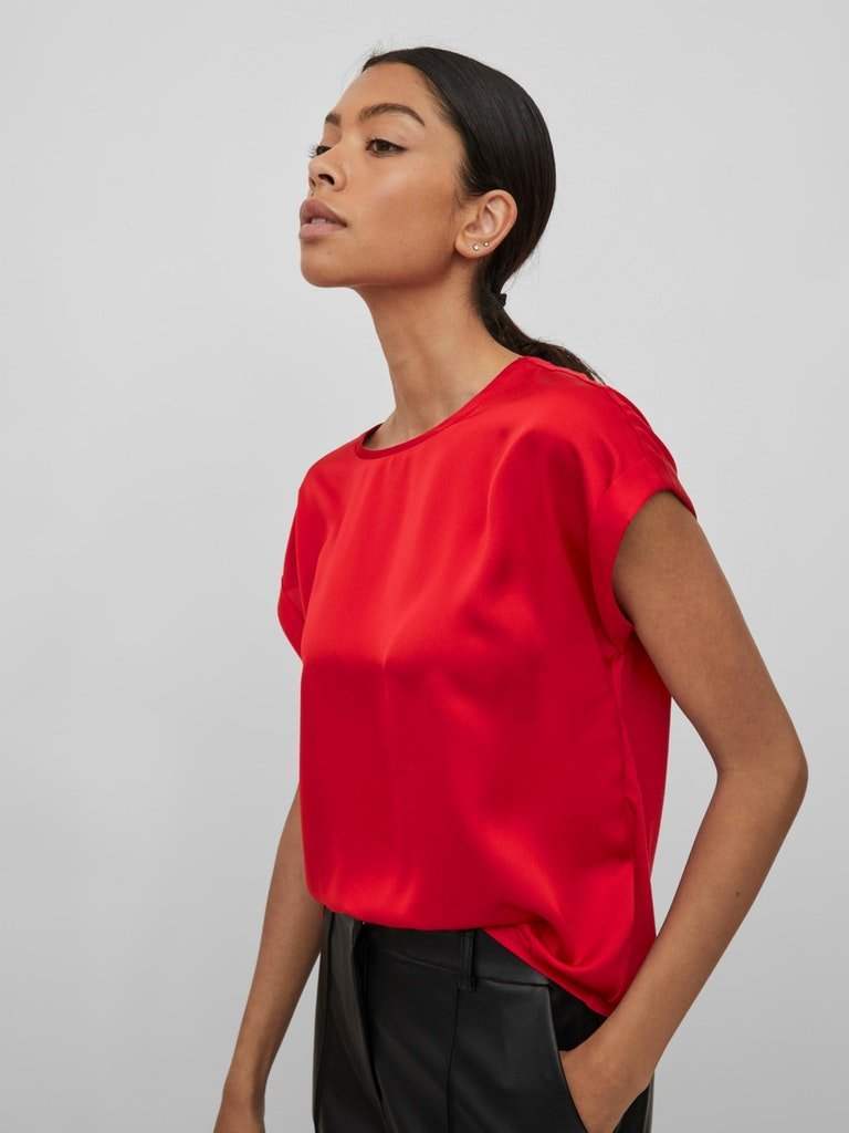 Viellette S/S Satin Top Noos - SS24 van Vila – Tops voor dames | Meisjes Brugge
