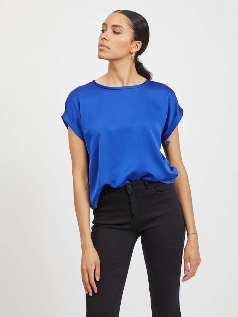 Viellette S/S Satin Top Noos - SS26 van Vila – Tops voor dames | Meisjes Brugge