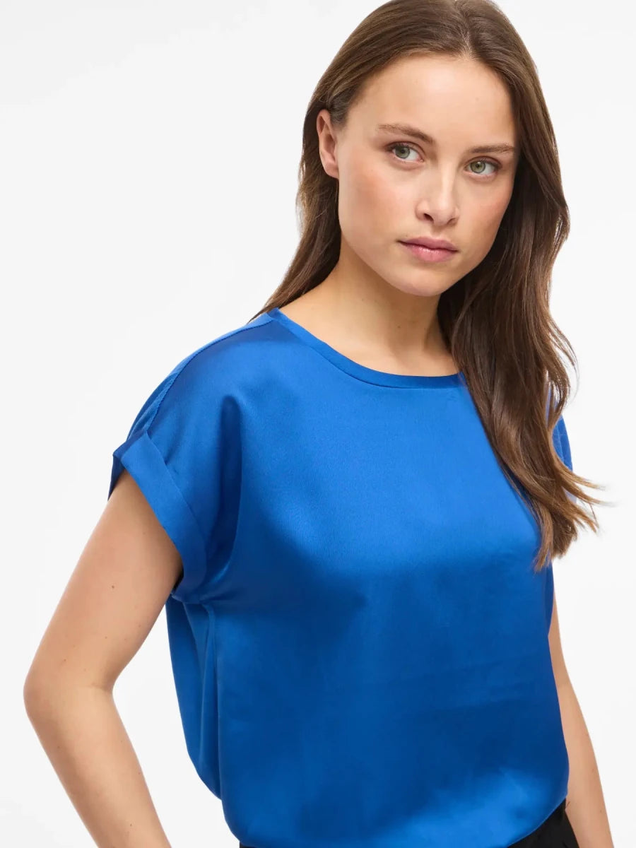 Viellette S/S Satin Top Noos - SS26 van Vila – Tops voor dames | Meisjes Brugge