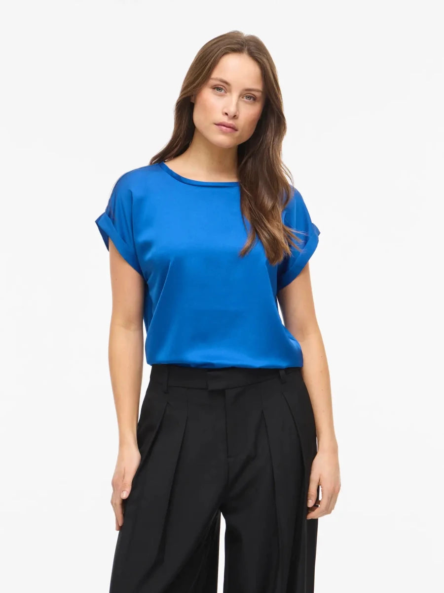 Viellette S/S Satin Top Noos - SS26 van Vila – Tops voor dames | Meisjes Brugge