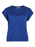 Mazarine Blue Tops - Viellette S/S Satin Top SS24 - Noos van Vila