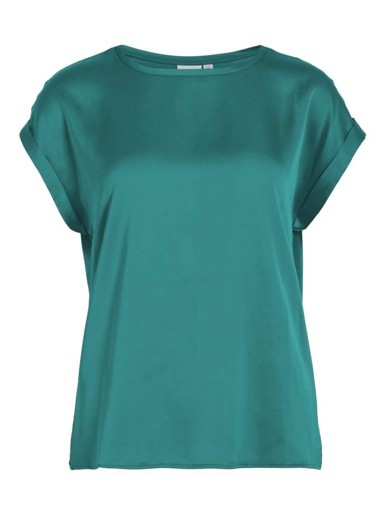 Tropical Green Tops - Viellette S/S Satin Top SS24 - Noos van Vila