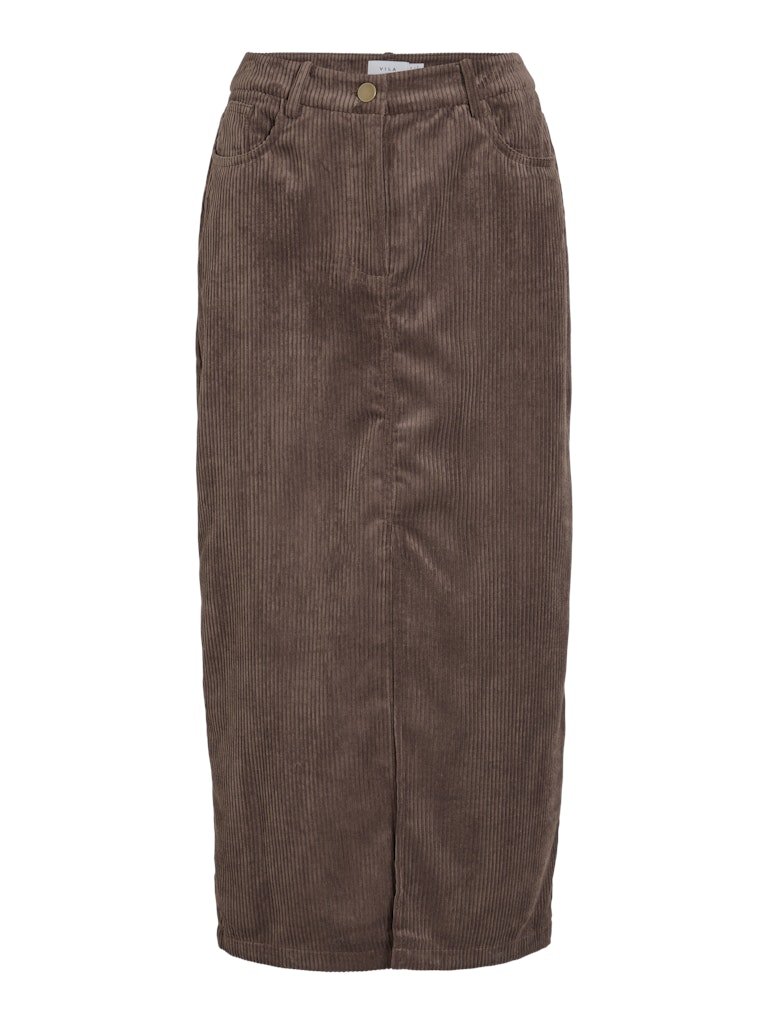 Coffee bean Rokken - Viemily Midi Corduroy Skirt van Vila