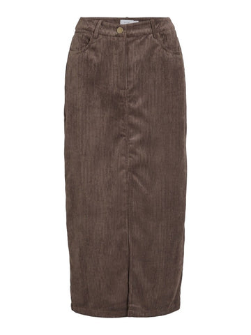 Coffee bean Rokken - Viemily Midi Corduroy Skirt van Vila