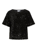 Black Beauty BLACK BEAUTY SEQUIN Tops - Vifaith O-Neck S/S Sequin Top van Vila