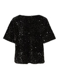 Tops - Vifaith O-Neck S/S Sequin Top van Vila