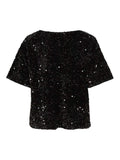Vifaith O - Neck S/S Sequin Top - koop Tops van Vila bij Meisjes Brugge