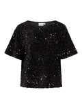 Vifaith O - Neck S/S Sequin Top - koop Tops van Vila bij Meisjes Brugge