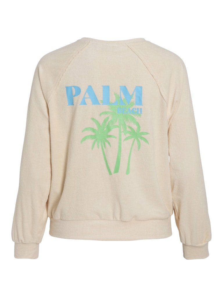 Vifrotte O - Neck L/S Printed Badstof Sweater - koop Pulls van Vila bij Meisjes Brugge