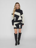 Black Pulls - Vigrace L/S High Neck Knit Pullover van Vila