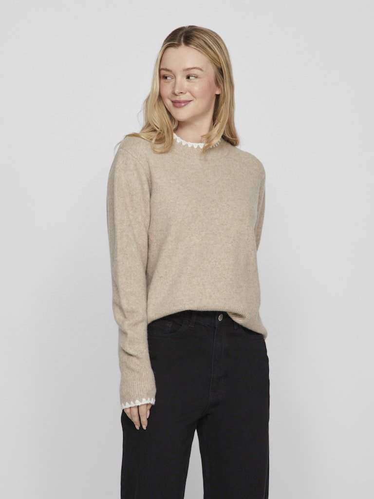 Vihefna Stitch Detail Knit Top van Vila – Pulls voor dames | Meisjes Brugge