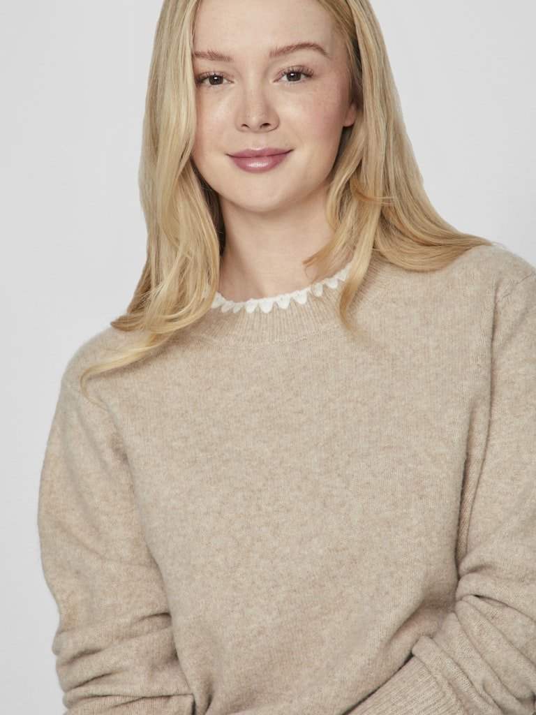Vihefna Stitch Detail Knit Top van Vila – Pulls voor dames | Meisjes Brugge