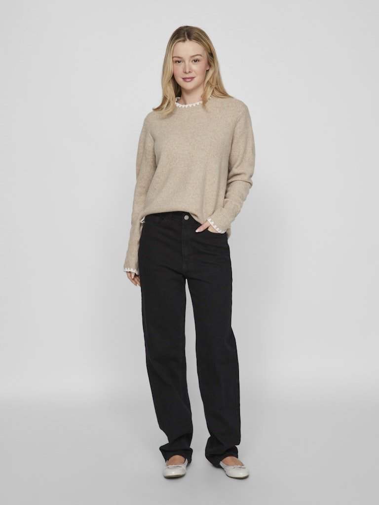 Vihefna Stitch Detail Knit Top van Vila – Pulls voor dames | Meisjes Brugge