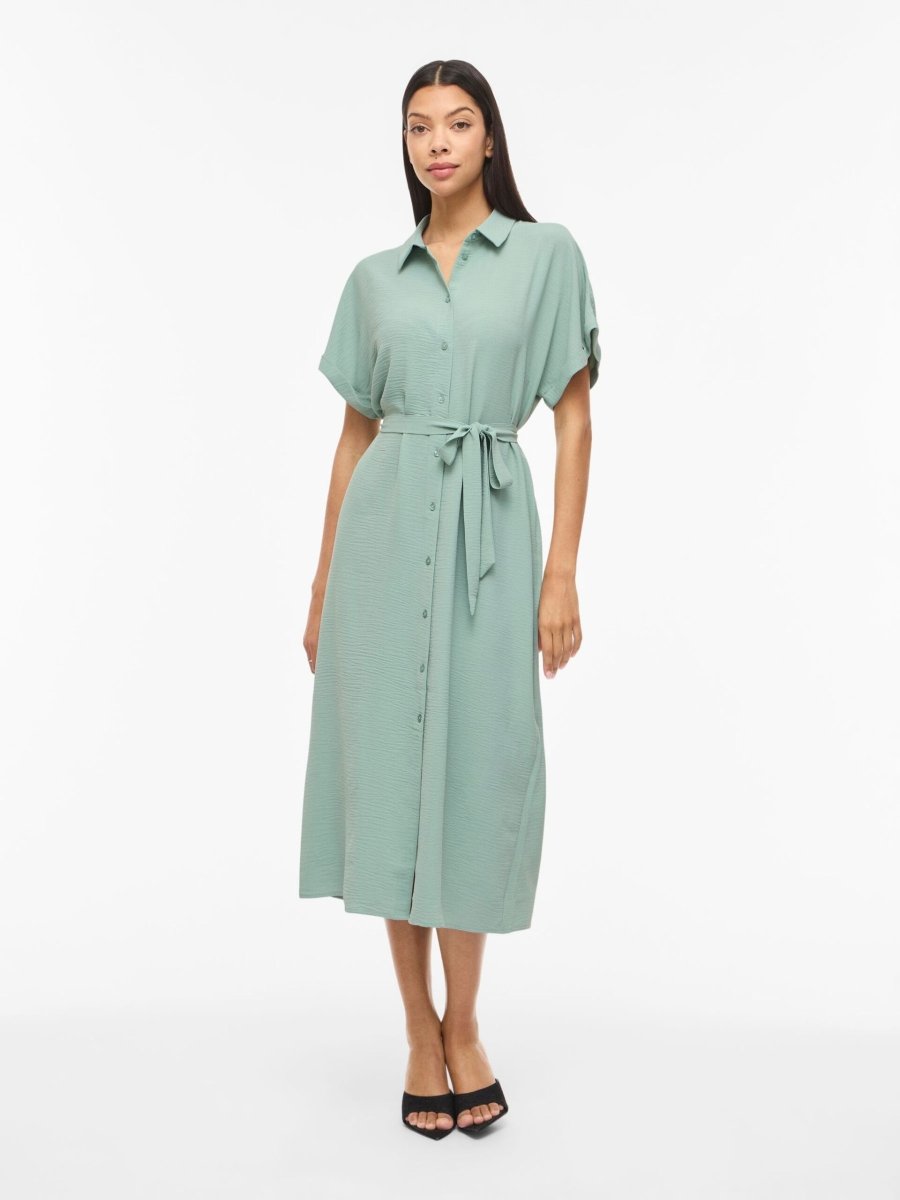 Vijacota S/S Midi Shirt Dress van Vila – Jurken voor dames | Meisjes Brugge