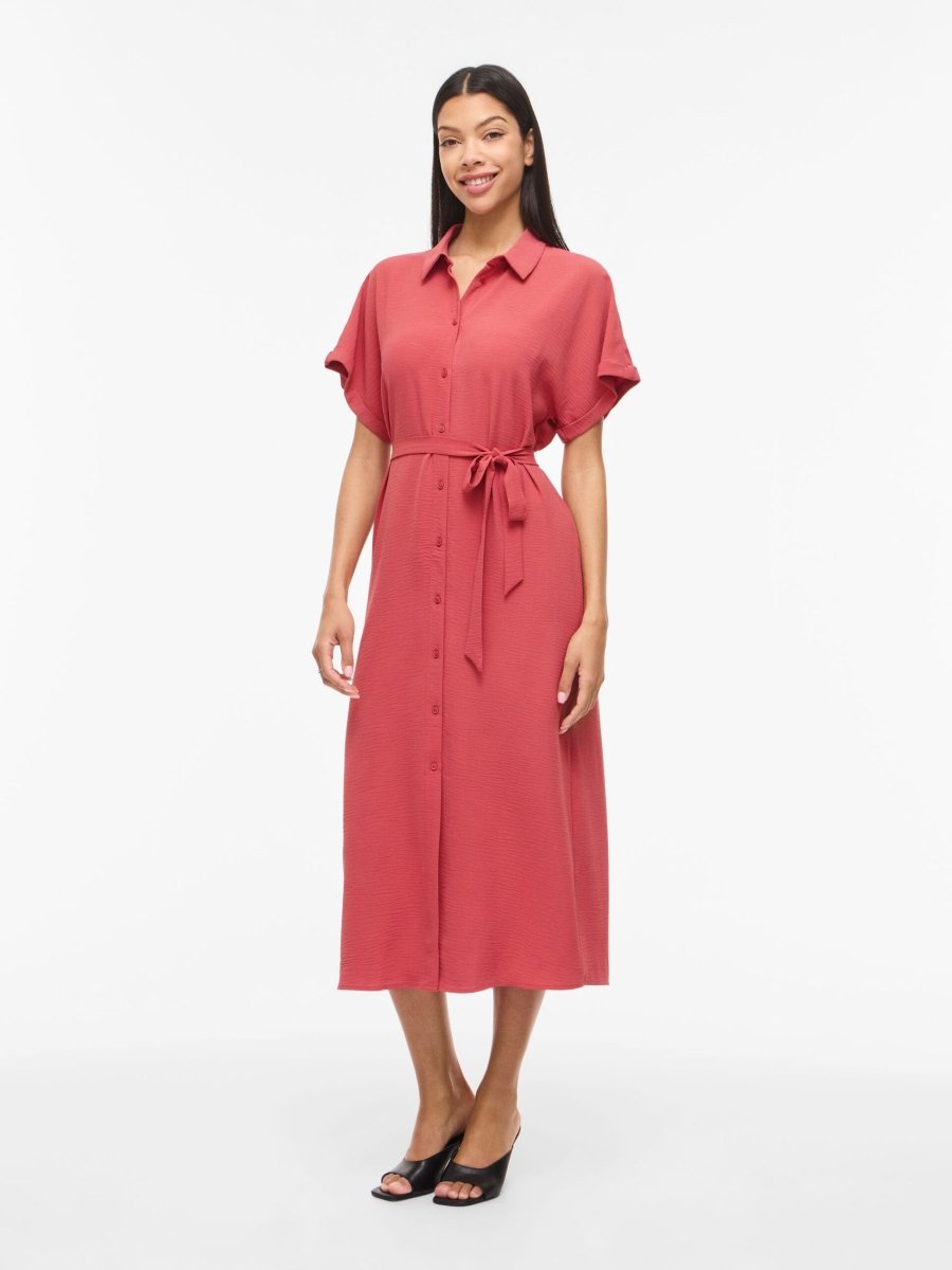 Vijacota S/S Midi Shirt Dress van Vila – Jurken voor dames | Meisjes Brugge