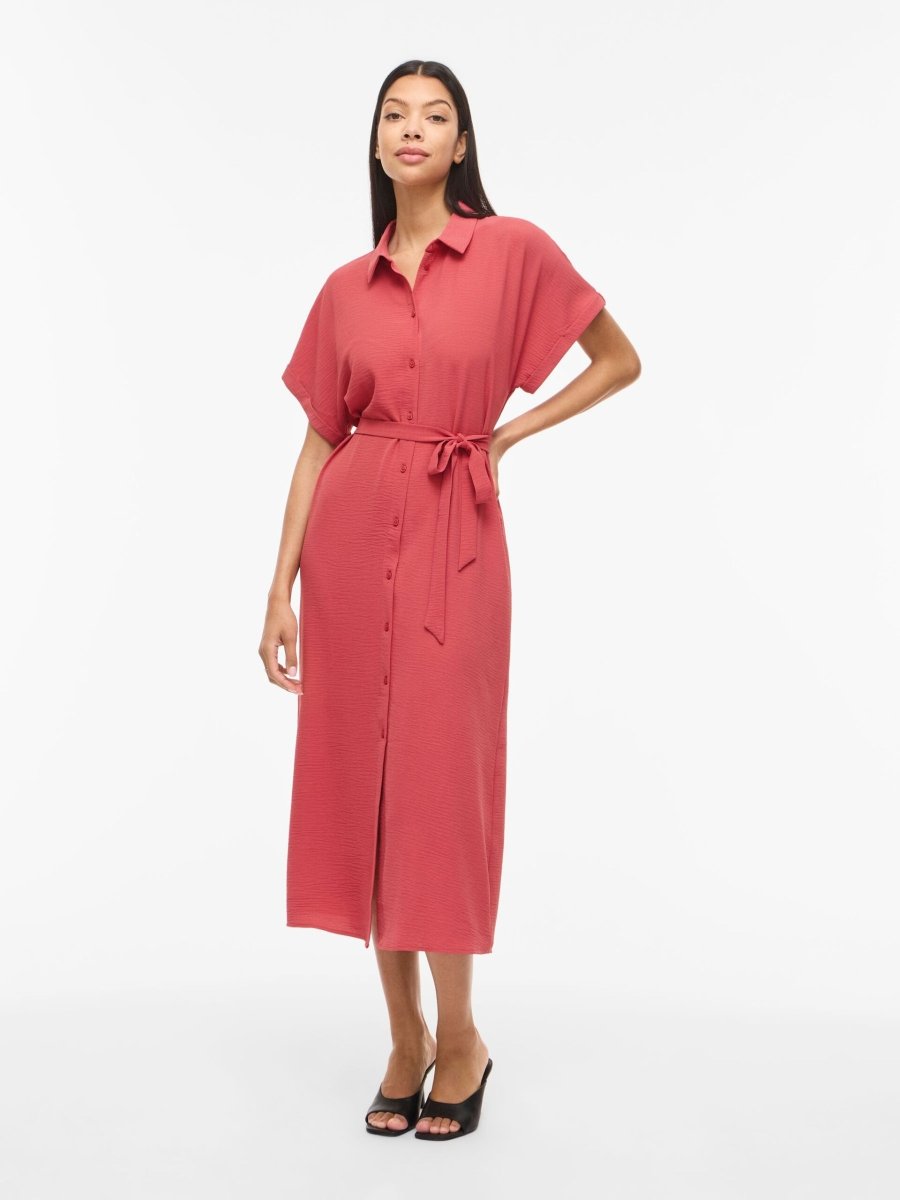 Vijacota S/S Midi Shirt Dress van Vila – Jurken voor dames | Meisjes Brugge