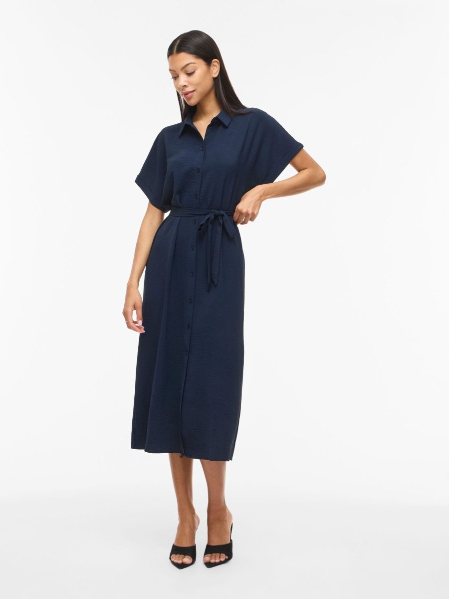 Vijacota S/S Midi Shirt Dress van Vila – Jurken voor dames | Meisjes Brugge