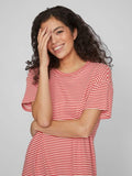 Birch POPPY RED Jurken - Vijada Crew Neck S/S Ankle Dress van Vila