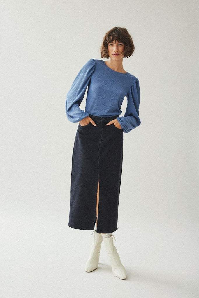 Vijaf Hw Midi Denim Skirt - Noos van Vila – Rokken voor dames | Meisjes Brugge