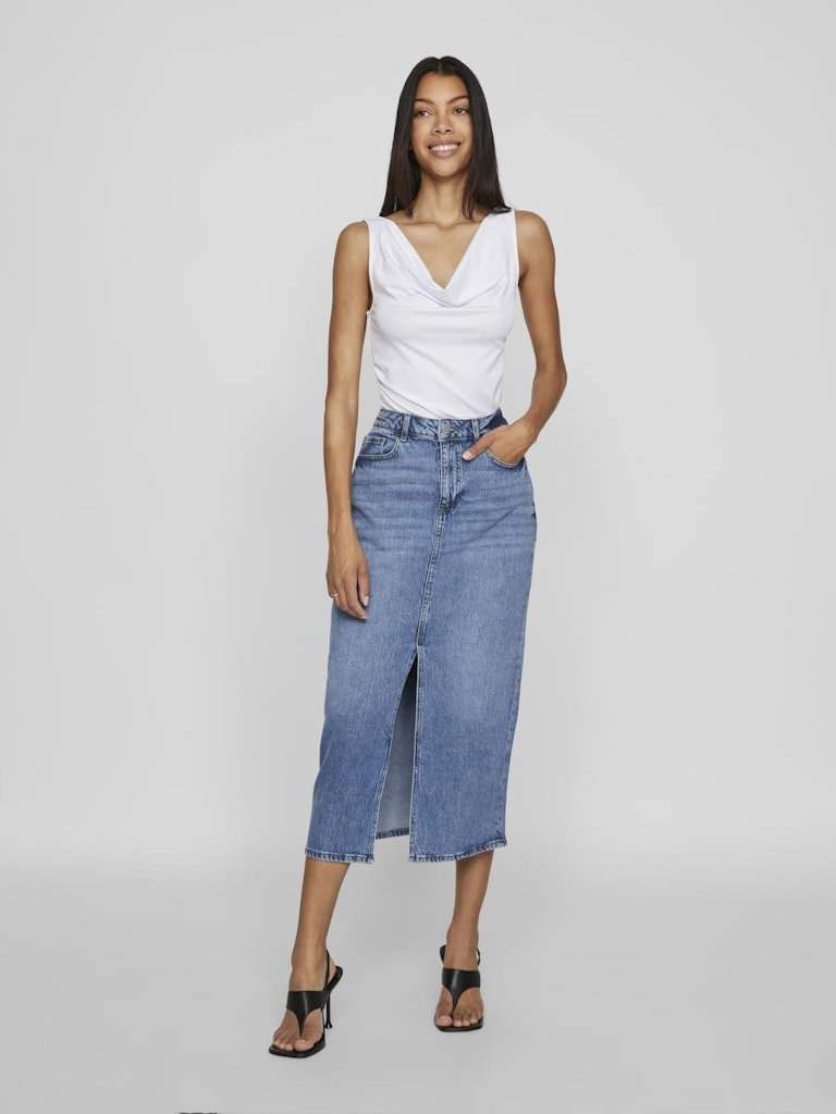 Vijaf Hw Midi Denim Skirt - Noos van Vila – Rokken voor dames | Meisjes Brugge