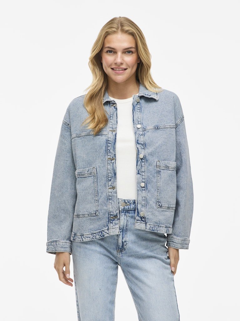 Light blue denim Jassen - Vijaf L/S Denim Jacket - Noos van Vila