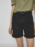 Black Shorts - Vijo Hw Black Denim Shorts van Vila