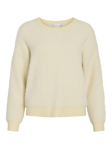 Pastel yellow Pulls - Vikashley O-Neck L/S Jacquard Knit van Vila