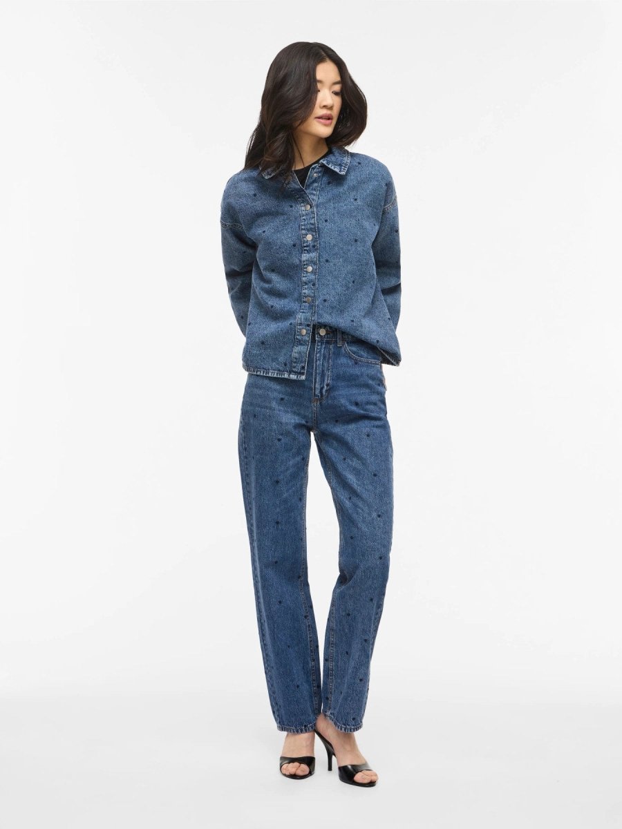 Jeans - Vikelly Hw Straght Denim Jeans Cre Mbd van Vila