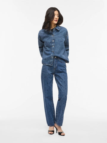 Jeans - Vikelly Hw Straght Denim Jeans Cre Mbd van Vila