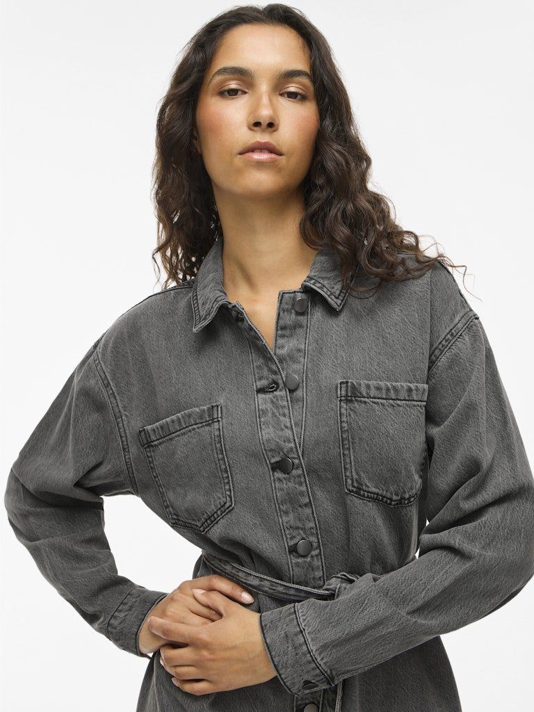Jurken - Vikiki L/S Denim Shirt Dress van Vila