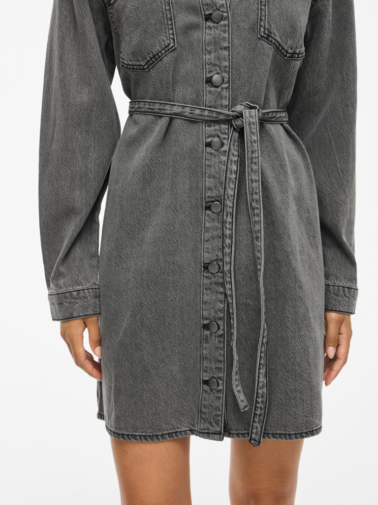 Jurken - Vikiki L/S Denim Shirt Dress van Vila