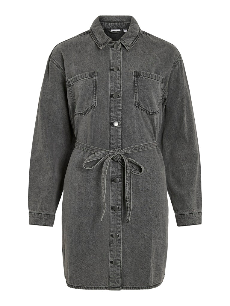 Jurken - Vikiki L/S Denim Shirt Dress van Vila