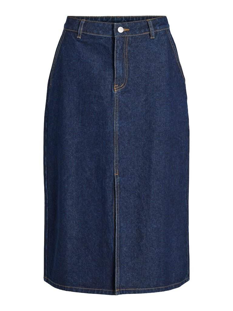 Rokken Vikira Mid Lenght Denim Skirt van Vila