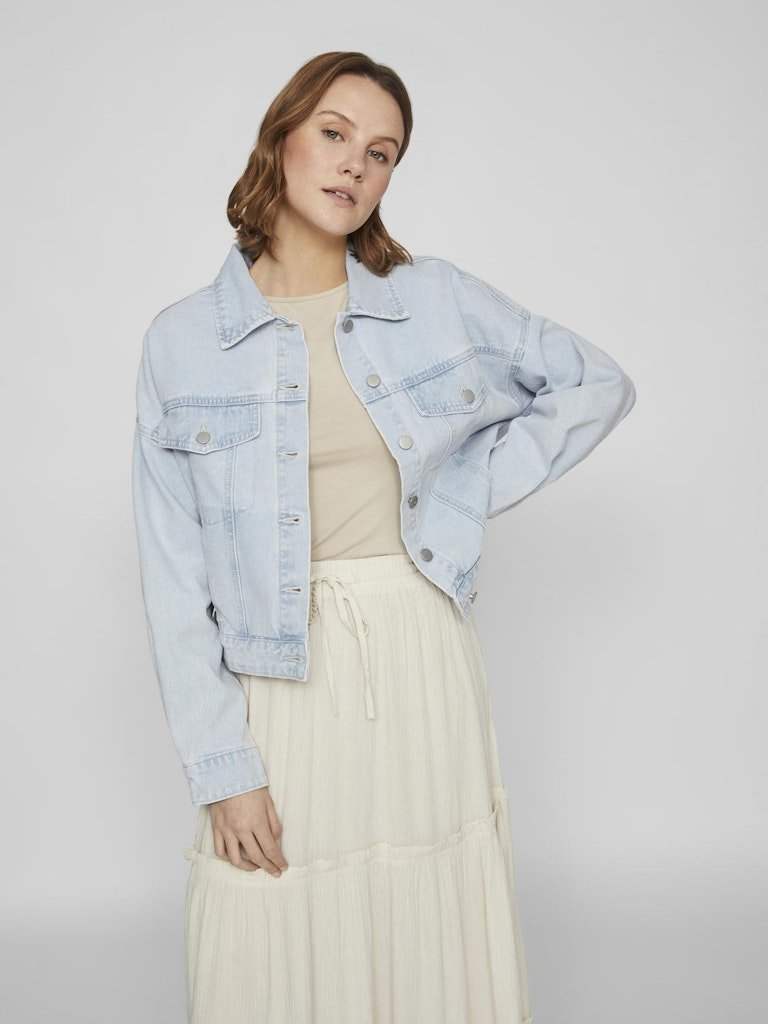 Vikira Short Denim Jacket - koop Jassen van Vila bij Meisjes Brugge