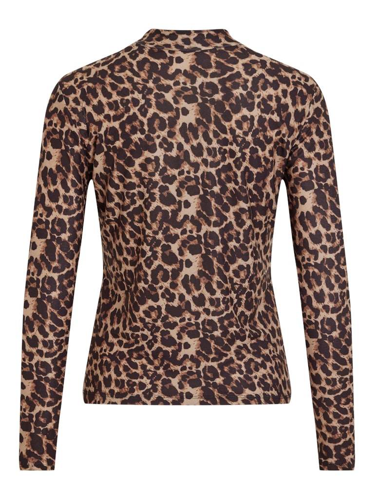 Vileoa L/S Rollneck Top Noos Leo - AW25 van Vila – Tops voor dames | Meisjes Brugge