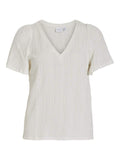 Egret Tops - Vilibre V-Neck S/S Top van Vila