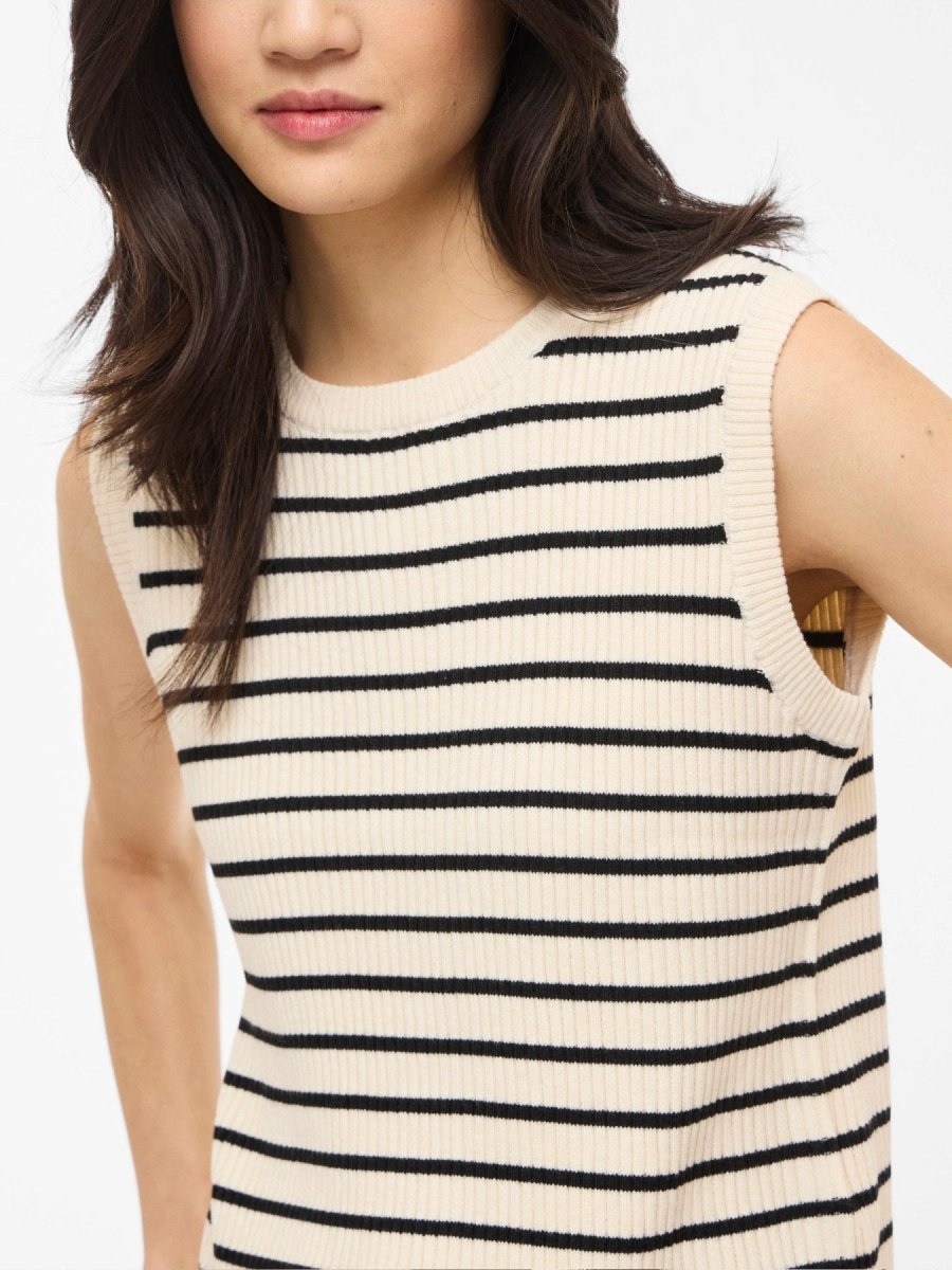 Vimalu Rib S/L O-Neck Knit Top van Vila – Pulls voor dames | Meisjes Brugge