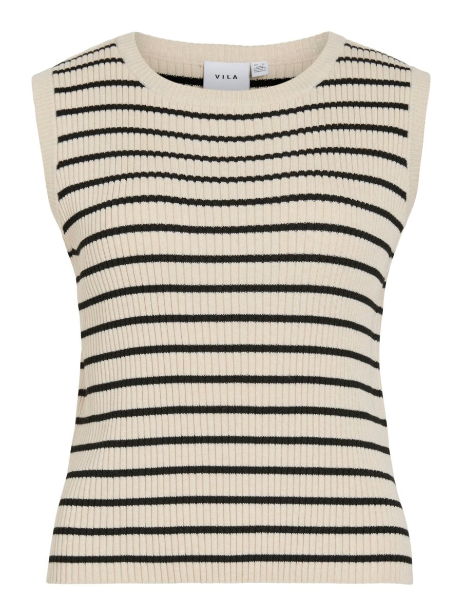 Vimalu Rib S/L O-Neck Knit Top van Vila – Pulls voor dames | Meisjes Brugge