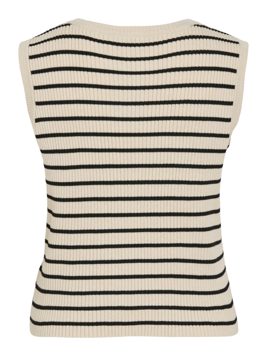 Vimalu Rib S/L O-Neck Knit Top van Vila – Pulls voor dames | Meisjes Brugge